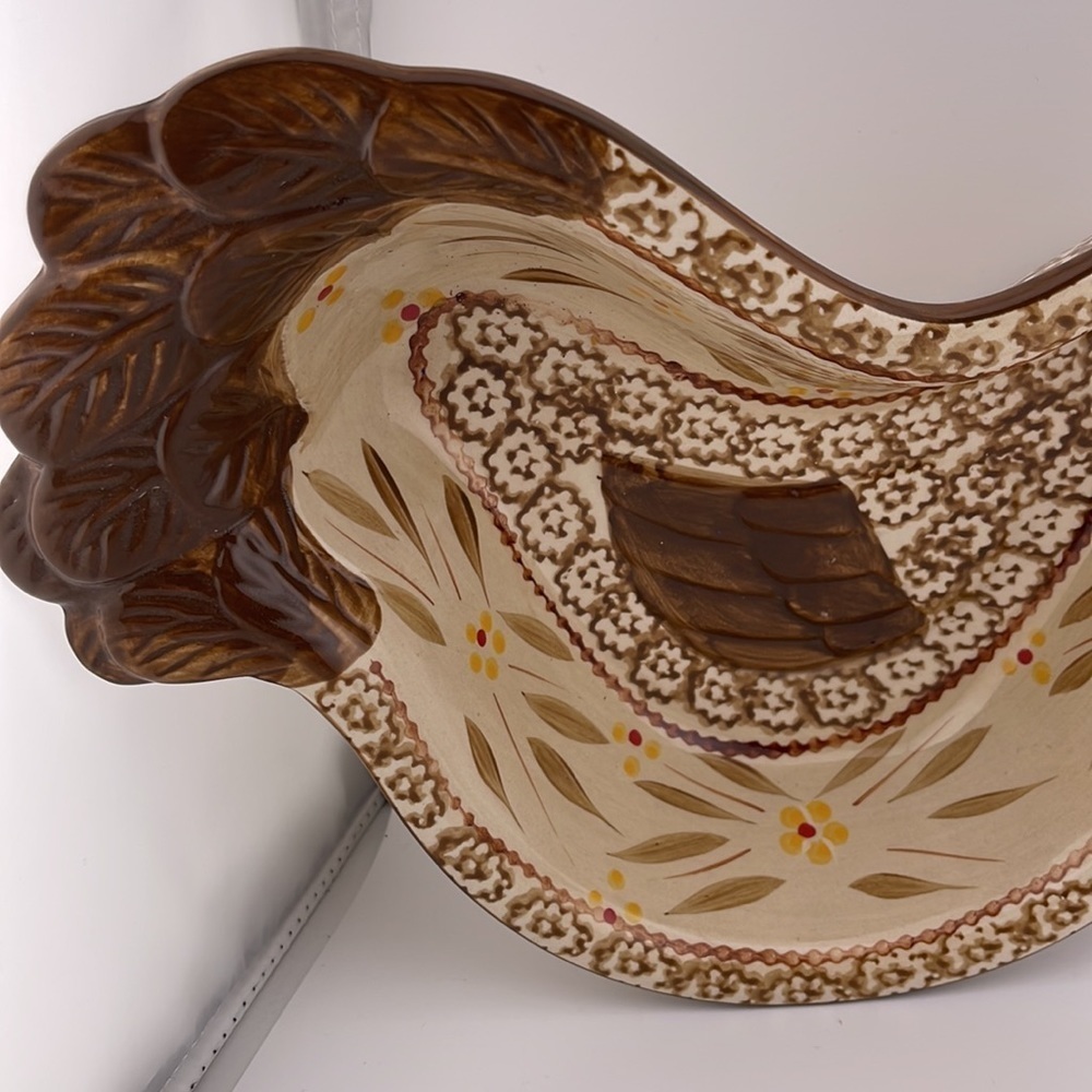 Temp-tations Old World Brown Nesting Hen/Chicken Dishes Set of 2 - Picture 3 of 8